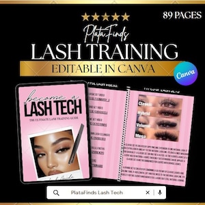 Lash Tech Training E-book | Editable Lash Tech Course Guide | Canva Lash Extension Template | Digital Business Download PLR