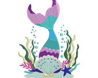 Mermaid Tail Stickdatei, Stickmuster