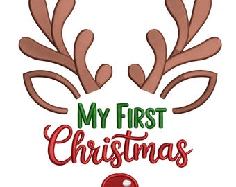 My First Christmas – Reindeer Antler Embroidery Design