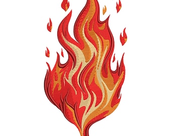 Fire Flame Embroidery Design: Hot Element Machine File