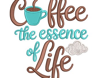 Coffee Essence of Life Embroidery Design (Digital Download)