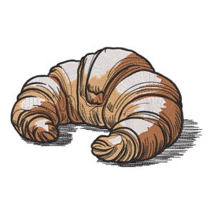 Realistiskt croissantbröd – Maskinbroderidesign