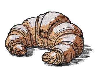 Realistic Croissant Bread – Machine Embroidery Design