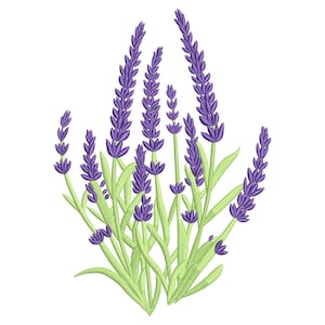 Lavender Flower Embroidery Design, Herb Garden Machine Embroidery design, Elegant Botanical Embroidery File