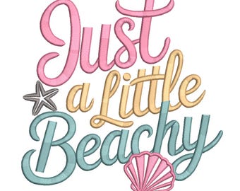 Just a Little Beachy Embroidery Design with Coastal Summer Style
