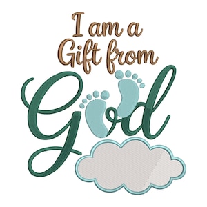 Gift from God Machine Embroidery Design, Baby Embroidery File, Religious Embroidery Pattern