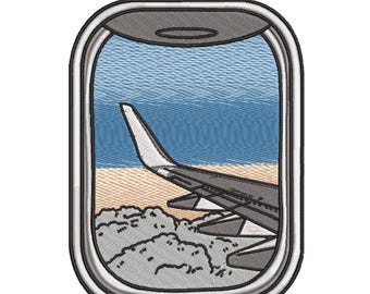 Flugzeug Fenster Ansicht – Stickdatei