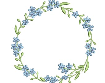Kranz grün blau – Stickdatei für die Maschine
