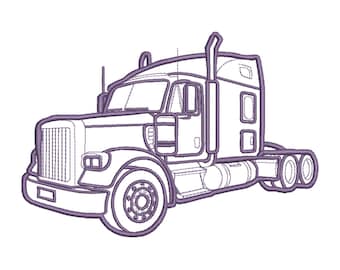 Purple Truck Outline – Machine Embroidery Design
