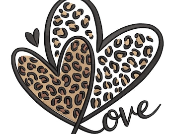 Leopard Hearts Love – Trendy Animal Print Embroidery File