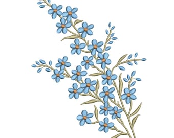 Forget-Me-Not Spray – Blue Floral Embroidery