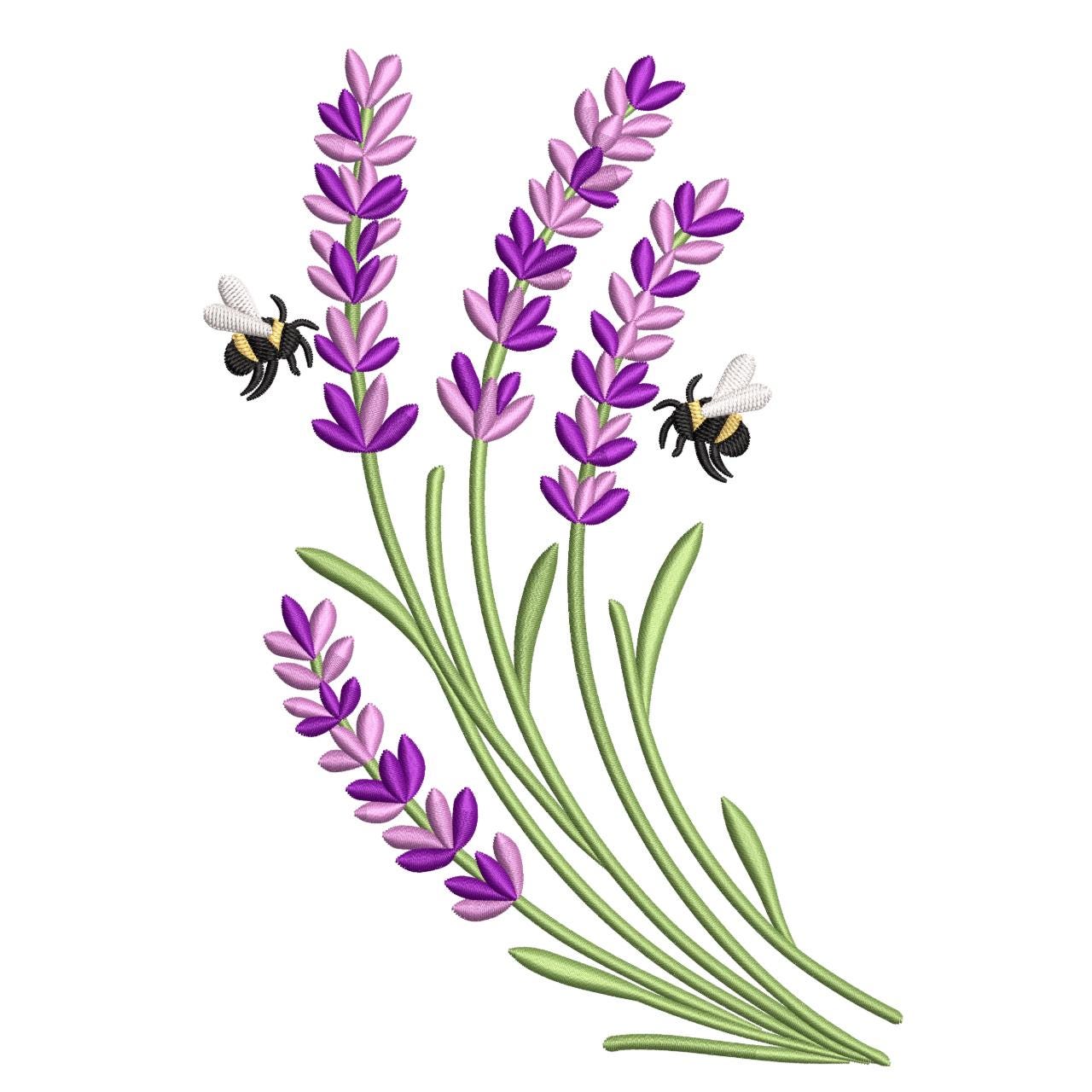 Lavender & Bees – Botanical Spring Machine Embroidery File - Etsy