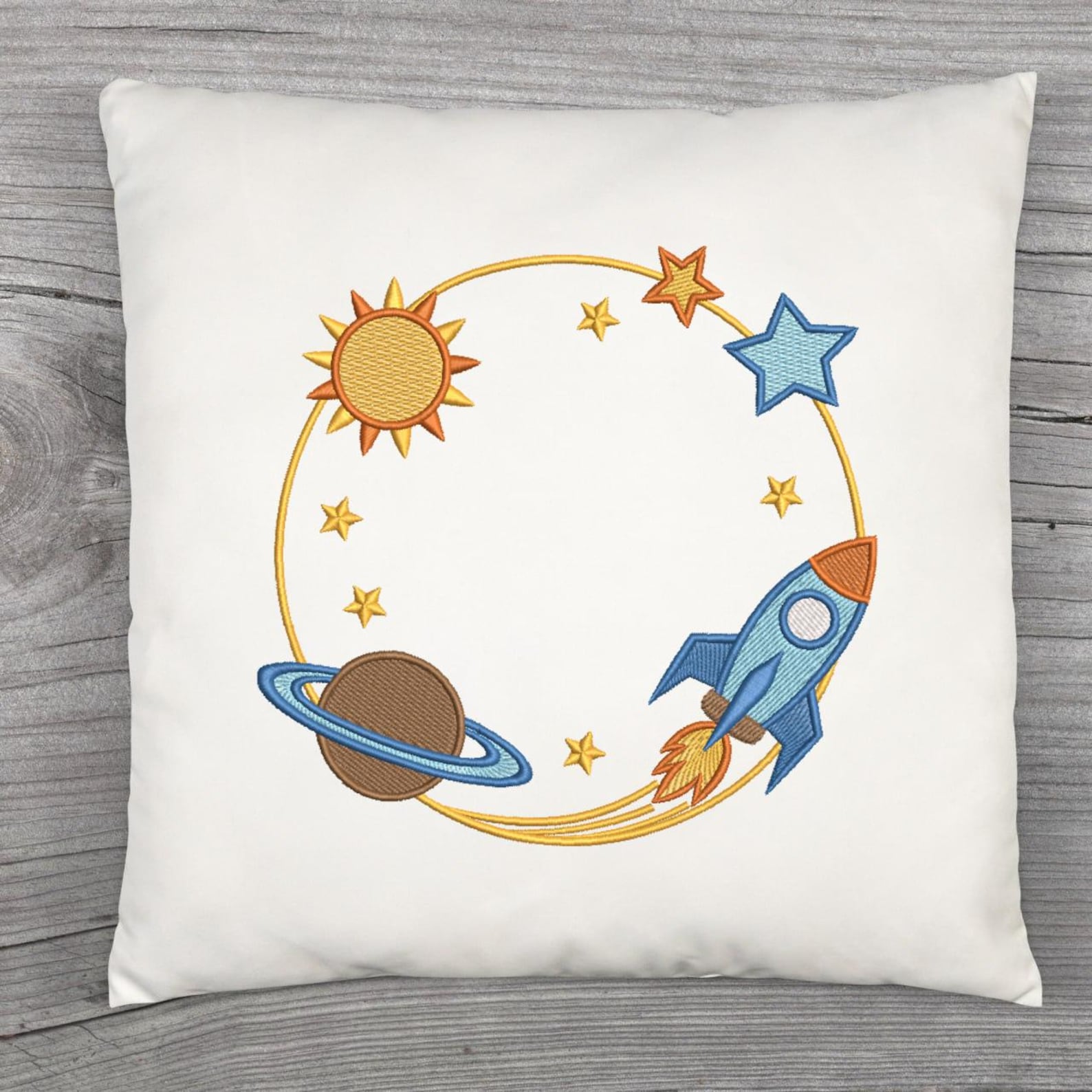 Space Rocket Frame – Stars & Planets Embroidery Design - Etsy