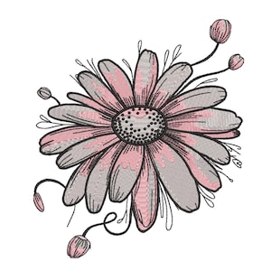 Sketch Daisy Blossom – Schaduwrijke bloemenborduurwerk