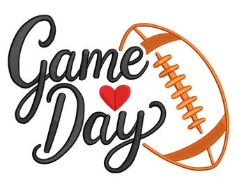 Game Day Football Heart Embroidery Design – Sporty Machine File for Shirts, Bags & Team Gifts