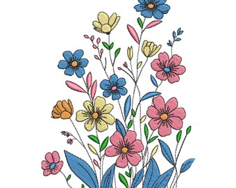Whimsical Wildflower Meadow – Spring Embroidery Design