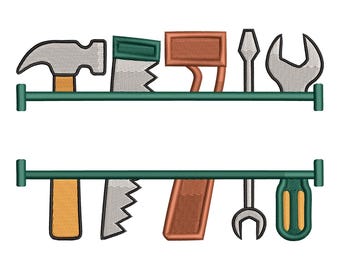 Carpenter Tool Embroidery Design: Handyman Border Frame