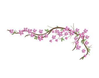 Cherry Blossom Branch Border – Embroidery Design