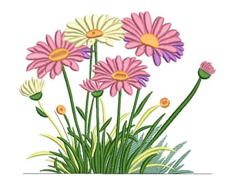 Gerbera Daisy Garten – Florales Stickmuster