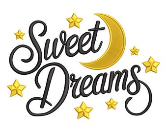 Disegno da ricamo "Sogni d'oro": Luna e stelle (download digitale)