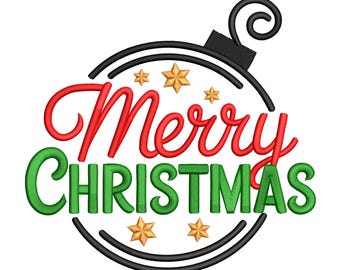 Merry Christmas Ornament – Embroidery Design