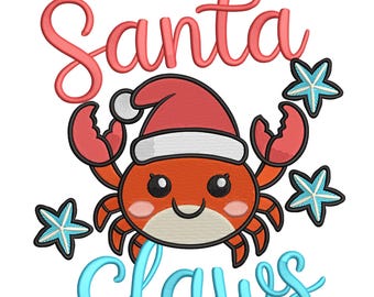 Santa Krallen Krabbe Weihnachten Stickdatei (PES, DST, EXP)