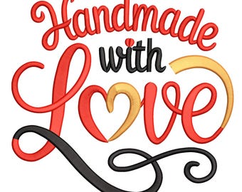 Handmade with Love – Modern Script Embroidery Design