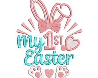 My 1st Easter Bunny – Girl Pastel Embroidery Design