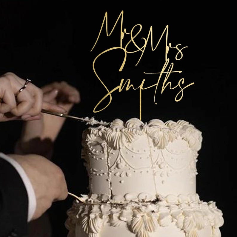 Cake Topper Inscription Sample Personalized Initial Script Wedding Cake Topper, Rustic Topper, Modern ...