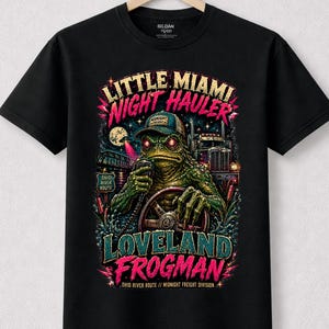 Loveland Frogman-tröja | Respektera lokalbefolkningen Ohio | Ohio Cryptid Research Society T-shirt | Weirdcore Cryptid-gåva för naturälskare