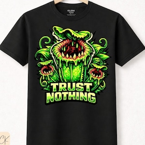 Lustiges Nepenthes-Shirt | Traue niemandem | Perfektes Geschenk für Liebhaber fleischfressender Pflanzen, Geschenkidee für Pflanzenliebhaber