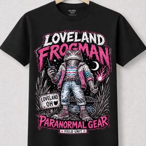 Loveland Frogman-skjorta | Respektera lokalbefolkningen Ohio | Cryptid Research Society-tröja | Weirdcore Cryptid-gåva för naturälskare på Paranormal Gear