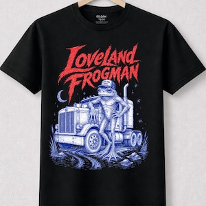 Loveland Frogman Trucker T-shirt | Respektera lokalbefolkningen Ohio | Ohio Cryptid Research Society | Weirdcore Cryptid T-shirt för naturälskare
