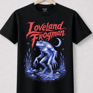 Loveland Frogman-skjorta | Respektera lokalbefolkningen | en kryptidskjorta för naturälskare, Cryptid Research Society, weirdcore-kläder