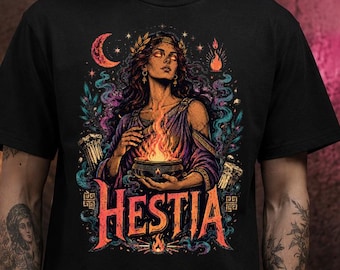 Hestia Shirt, Greek Goddess, Hellenic Pagan Gift, Sacred Flame, Hellenism Devotional Shirt, Olympus Shirt, Greek Mythology