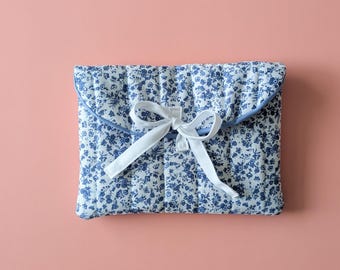 Handmade Quilted Kindle Sleeve - Blue Floral