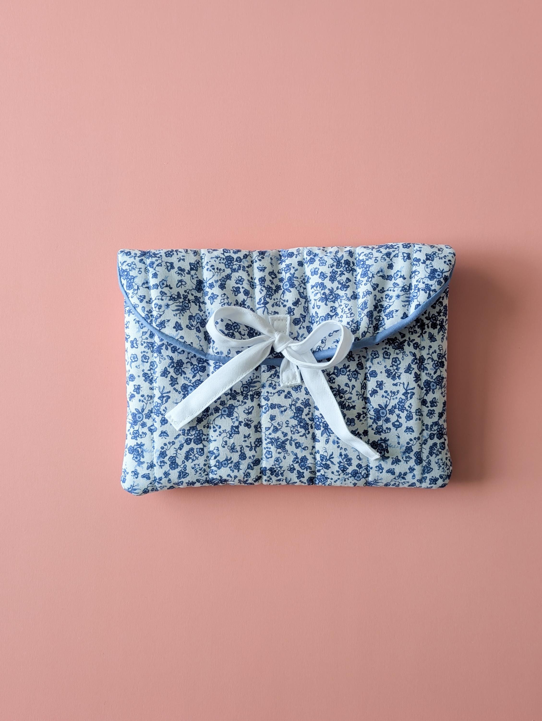 Handmade Quilted Kindle Sleeve - Blue Floral