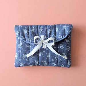 Handmade Quilted Kindle Sleeve - Light Blue Flowers