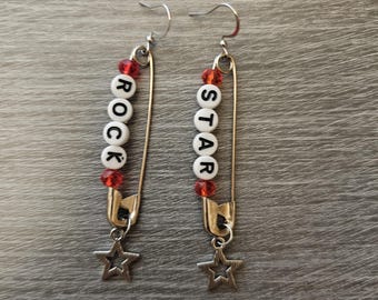 Rock Star Safety Pin Earrings