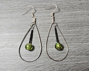 Upcycled Beaded Teardrop Earrings