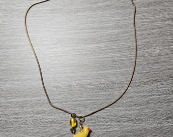 Upcycled Yellow Duck Necklace