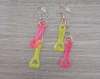 Neon Bottle Opener Charm Earrings