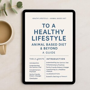 Animal-Based Diet Lifestyle Guide PDF | Printable Holistic Health eBook | Carnivore Meal Plan, Cold Plunge, Red Light | Instant Download