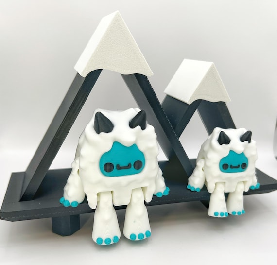 Yeti | Abominable Snowman | Desk Pet | 3D Printed Articulating Flexi Fidget