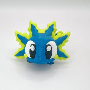 Blue & Green Axolotl Fidget | Axolotl Flexi Fidget | 3D Printed Axolotl |3D Printed Flexi |Flexi Animal | Articulating Axolotl Fidget Animal
