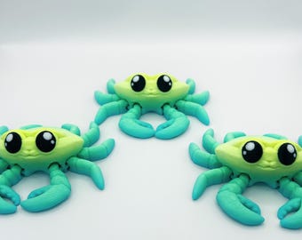 3D Printed Flexi Crab  | 3D Printed Articulated Crab | Articulated Crab | Fidget Crab | 3D Printed Ocean Animal | Flexi Ocean Animal |