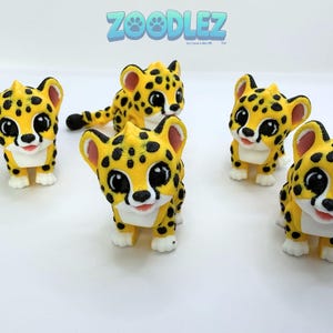 MINI 3D Printed Flexi Cheetah | Bright Eyed Pocket Pal | Flexi Baby Cheetah