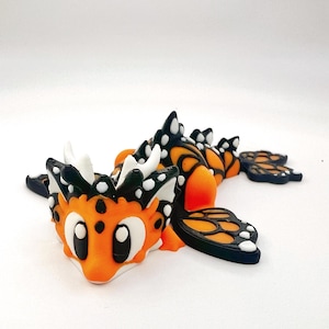 3D Printed Monarch Dragon | 3D Printed Flexi | Articulated Dragon | Dragon Fidget | Butterfly Lover Gift | Butterfly Dragon