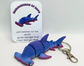 3D Shark Keychain | Emotional Support Shark Keychain | Backpack Keychain | Cute Mental Health Gift | Anxiety Relief Fidget |Shark Lover Gift