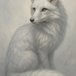Arctic Elegance - White Fox Fine Art Print - Serene Winter Wildlife Decor - Majestic Arctic Animal Portrait